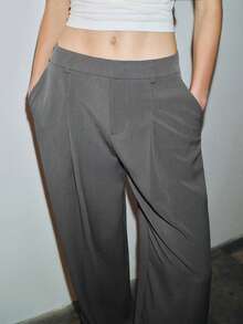 MOTF PREMIUM FRENCH STYLE MINIMALIST ANKLE LENGTH PANTS, AUTUMN/WINTER - Grey - View 1