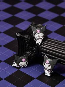 HELLO KITTY AND FRIENDS | SHEIN New Creative Cartoon Pattern Printing Brooch, IP Joint Design, Lovely Personalized, Simple And Generous, Can Also Be Used As Accessories, Suitable For - Black and White - View 7