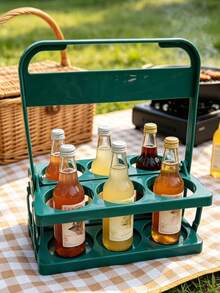 Foldable Drink Beer Carrier, Portable 6-Bottle Beer Holder Organizer, Multipurpose Storage Basket For Coffee, Milk, Tea, Ideal For Daily Use, Party Supplies And Must-Have Accessory For Beer Festivals - Multicolor - View 8