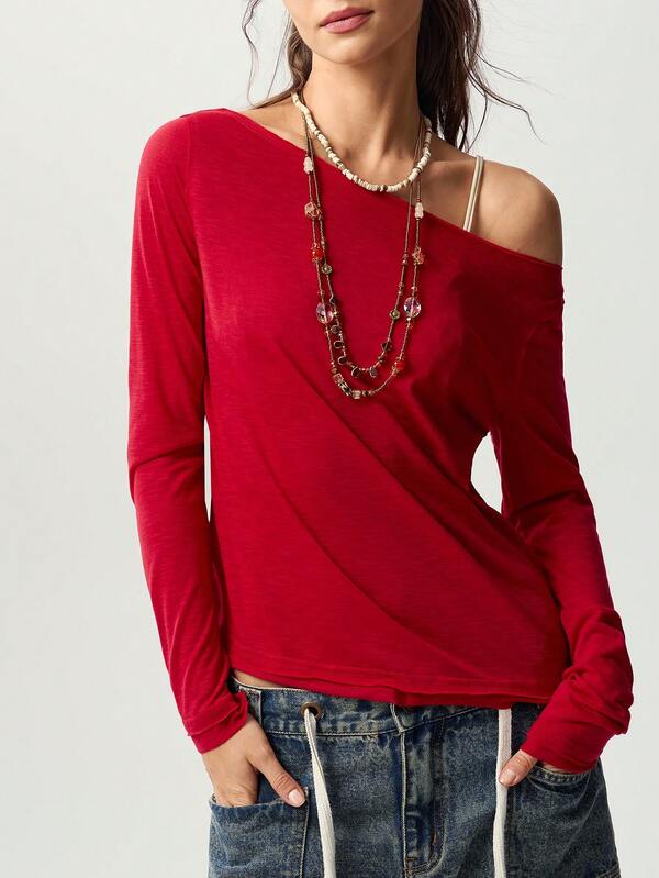 Bohemela Casual Knit Patchwork Women's T-Shirt