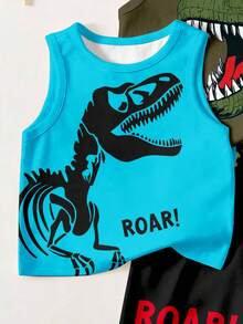 Camisetas sin mangas casuales, simples y cómodas para niños, set de 3 piezas, adecuadas para primavera/verano - Multicolor - Ver 3