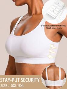 Barelissa 1pc Plus Size Wireless Bra - White - View 6