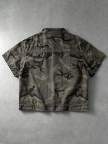 ROMWE MEN 時尚百搭迷彩休閒舒適男士上衣 - 軍綠色 - 查看 2
