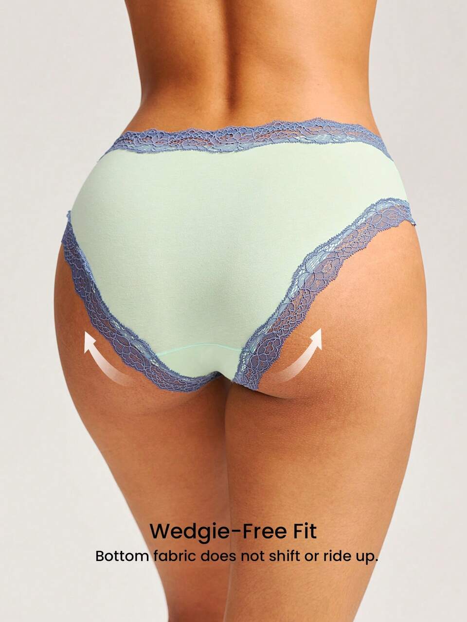 3-Pack Low-Rise Lace Trim Cotton Briefs