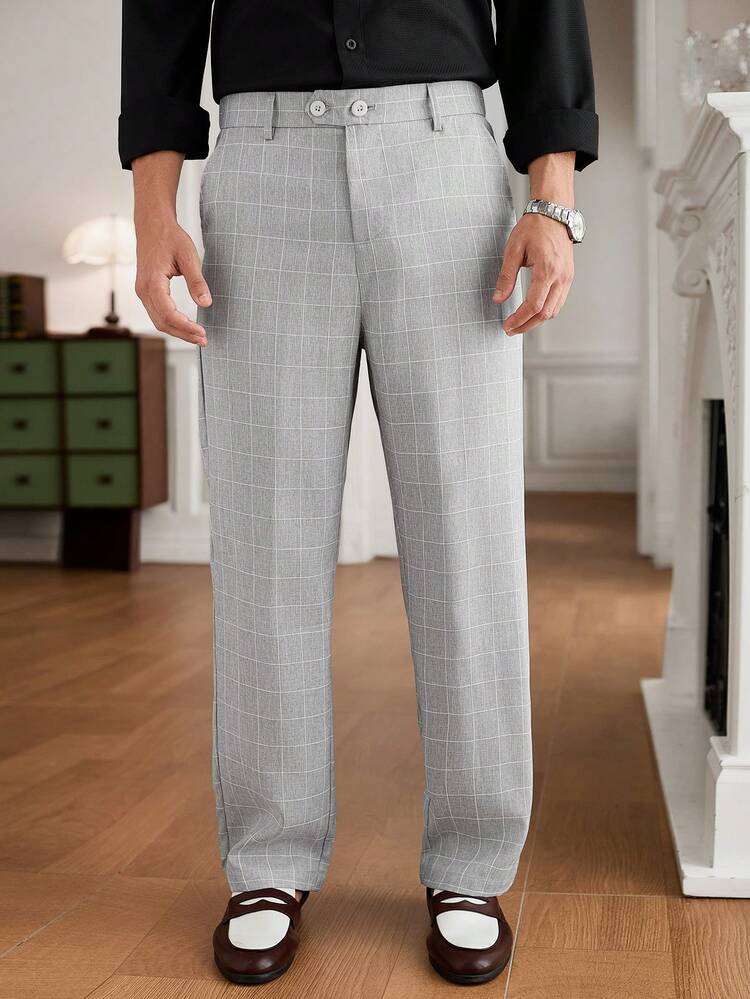 Core Aspect Men's New Hot-Selling Straight Leg Trousers, Suit Pants, INS Style, Vacation Season, Beach/Outing/Travel/Seaside/Casual Home Wear, Suitable For All Seasons And Daily Matching, Outing Casual Dating Vacation, Essential Gift For Boyfriend/Husband, Y2K - Light Grey - View 1
