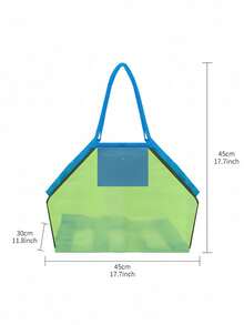Large Capacity Foldable Mesh Beach Bag Wide Mesh Quick Water & Sand Drainage Lightweight Multipurpose Storage Tote For Beach Travel Camping Vacation - Multicolor - View 8