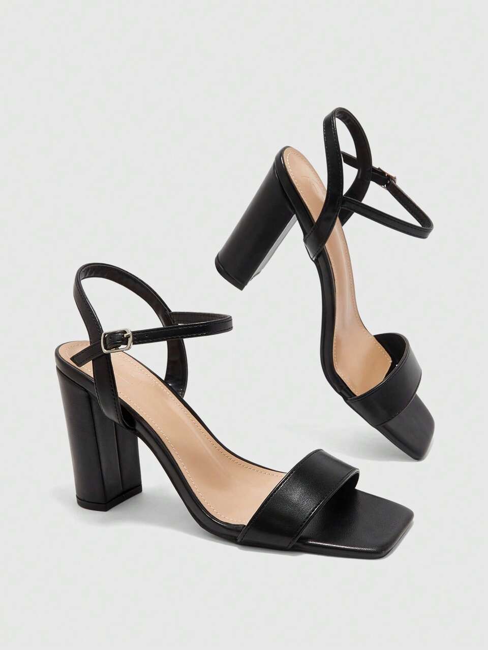 CUCCOO BIZCHIC Women's Spring And Summer New Classic Workplace Simple Versatile Romantic Sexy Word With Ankle Belt High Heel Sandals