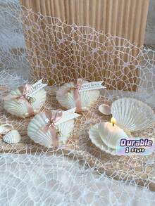 VICKYO 10-Piece Shell Candle Gift Set, Including Shell-Scented Candles, A Shell Gift Box, And Pink Ribbon Tags, Is The Perfect Gift For Weddings, Bridal Showers, And Beach Parties. - 10Pcs - View 1