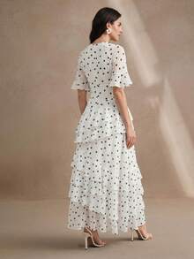 Anewsta Novo Vestido de Praia de Verão Feminino, Vestido de Chiffon Azul com Babados Multicamadas e Fenda Assimétrica, Saia Romântica Fluida - Branco - Visão 5