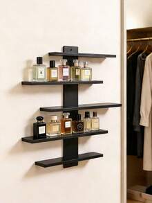 5-Tier Multifunctional Wall-Mounted Display Rack, Available In 2 Colors. Designed As Architectural Art Decor To Save Space, Corner Shelf, Wall-Mounted Triangle Shelf, Wall Partition Rack, Bathroom Shelf, Kitchen Wall Organizer - Multicolor - View 14