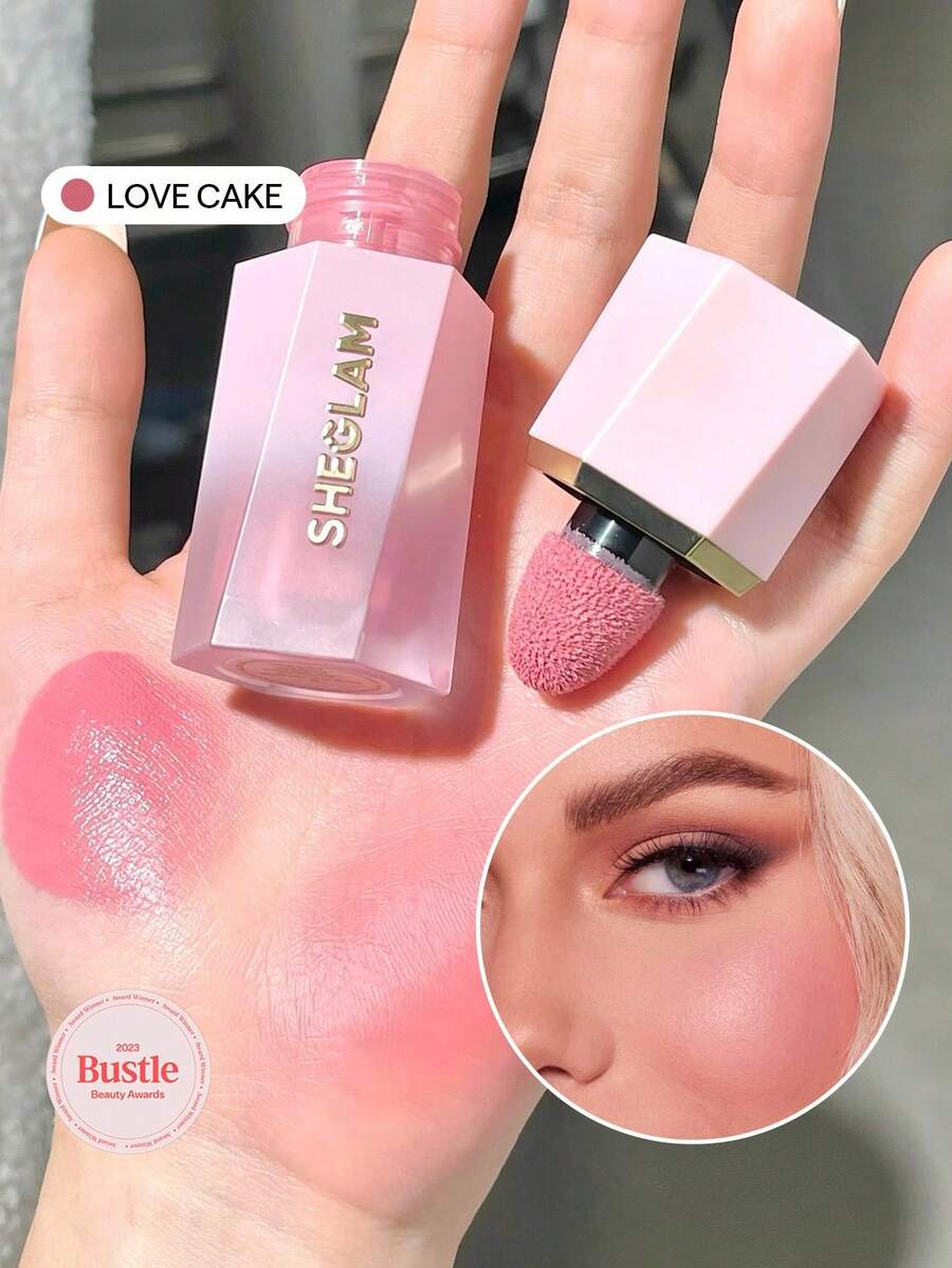 SHEGLAM Color Bloom Liquid Blush Matte Finish-Love Cake Gel Cream Blush Langanhaltend, Lichtecht, Hochpigmentiert, Leichtes, Lang Anhaltendes, Glattes Rouge, , Weihnachten, , Pink, Braun, Geschenke, Rouge Rare - Love Cake - Übersicht 1