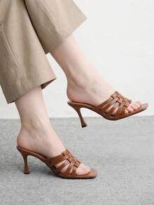 CUCCOO BIZCHIC Simple And Generous, Fashionable And Versatile, Casual Workplace Commuter Women's High-Heeled Sandals - Brown - View 1