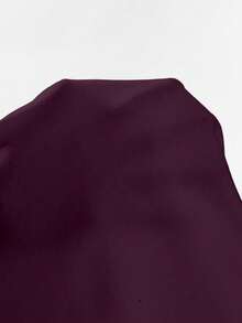 EMERY ROSE Casual Solid Color Batwing Sleeve Shirt, Summer Holiday Vacation Dark Purple - Purple - View 5