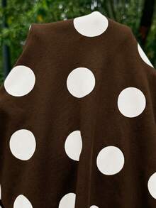 Lyckli Maternity Polka Dot Ruched Elegant Romantic Waist-Cinched Strapless Party Going Out Wedding Guest Dress Summer Brown - Mocha Brown - View 9