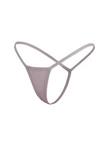 Ocili 7件套舒适纯棉极简比基尼内裤套装 - 淡紫色 - 查看 3