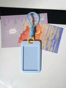 Cute Photocard Holder Keychain For Music Fans, Clear PVC Trading Card Sleeve Protector With Ring, ID Credit Badge Name Card Case For Backpack Purse Travel - Card Holder + Lanyard - View 6