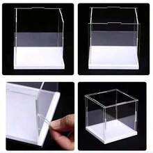 Detachable White Base Transparent Display Box, Display Cabinet, Display Case, Storage Box, High Transparency, Suitable For Model Cars, Dolls, Crafts, Collectibles, Decorations, Available In Different Sizes - White Background - View 3