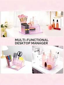 Nail Art Tool Organizer Transparent Plastic Portable Storage Box For Drill Bits Files Brushes Holders Manicure Salon Home Use Sponge Container Rectangular Clear Case - View 3