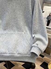 SHEIN Teen Boys Casual Loose Comfortable Versatile Solid Color All-Match Sweatshirt - Grey - View 3