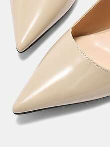 CUCCOO CURVES 女款時尚寬楦優雅婚禮高跟鞋，適合聖誕節 - 裸杏色 - 查看 7