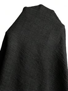 Rosumi 大尺碼女款純色捲袖單排扣休閒襯衫洋裝 - 黑色 - 查看 10