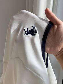 Comfortcana 女款馬術刺繡鈕扣半開襟長袖上衣與長褲休閒兩件套 - 彩色 - 查看 8