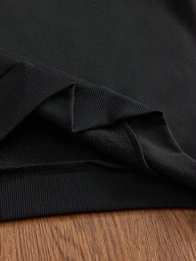 SWAVVY 男士休閒寬鬆版標準尺寸長袖運動衫 黑色刺繡 Polo 領 春秋款 - 黑色 - 查看 9