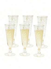20/10PCS 150ml Reusable Champagne Glasses, Suitable For Parties, Gatherings, Cold Drinks, Birthdays, Valentine'S Day, Weddings, And Large Events - Multicolor - View 5