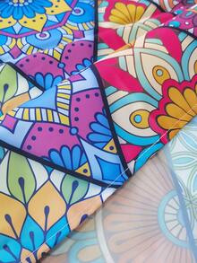 1PC Diamond Mandala Print Outdoor Picnic Mat Foldable Waterproof Sandproof Beach Mat Camping Blanket Portable Lightweight Moisture Proof Non Slip Ground Cover For Grass Sand Travel Hiking Picnic Park Festival Use With Carry Strap Home Gift - Red Violet - View 4