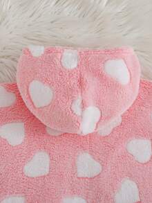 Cozy Pixies Bata de baño con capucha para bebé niña, de franela absorbente, linda y cómoda, apta para otoño/invierno, manta para diversas estaciones y ocasiones como baño y playa - Rosa Pálido - Ver 4