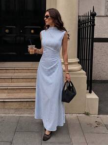 Women Long Dresses - 淺藍色 - 查看 3