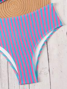 Swim Mod Springbreak 女款夏季新款隨機印花多色V領雙肩帶甜美花卉圖案度假比基尼套裝 - 彩色 - 查看 5