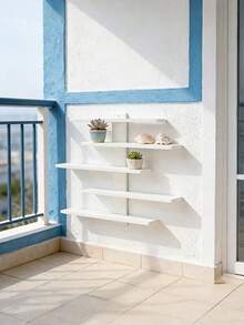5-Tier Multifunctional Wall-Mounted Display Rack, Available In 2 Colors. Designed As Architectural Art Decor To Save Space, Corner Shelf, Wall-Mounted Triangle Shelf, Wall Partition Rack, Bathroom Shelf, Kitchen Wall Organizer - Multicolor - View 12