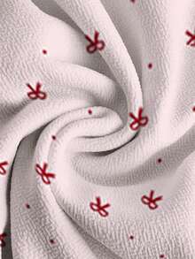 PopScrub Seragam Scrub Wanita Motif Polkadot dan Pita, Atasan, Rumah Sakit Hewan Peliharaan - MultiWarna - View 5
