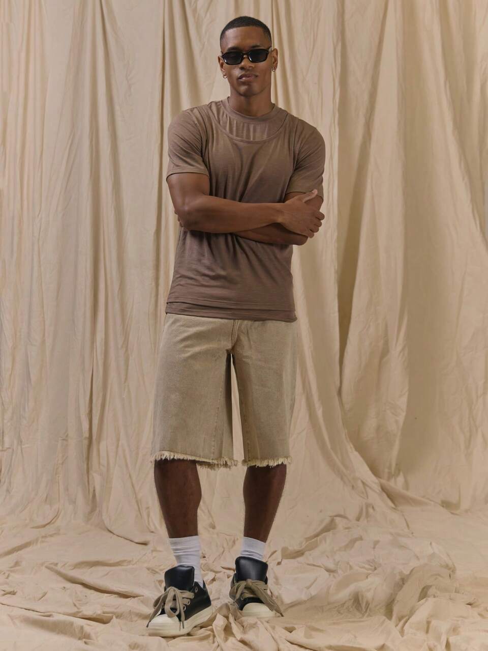 T-shirt à manches courtes coupe décontractée double couche, essentiels printemps-été