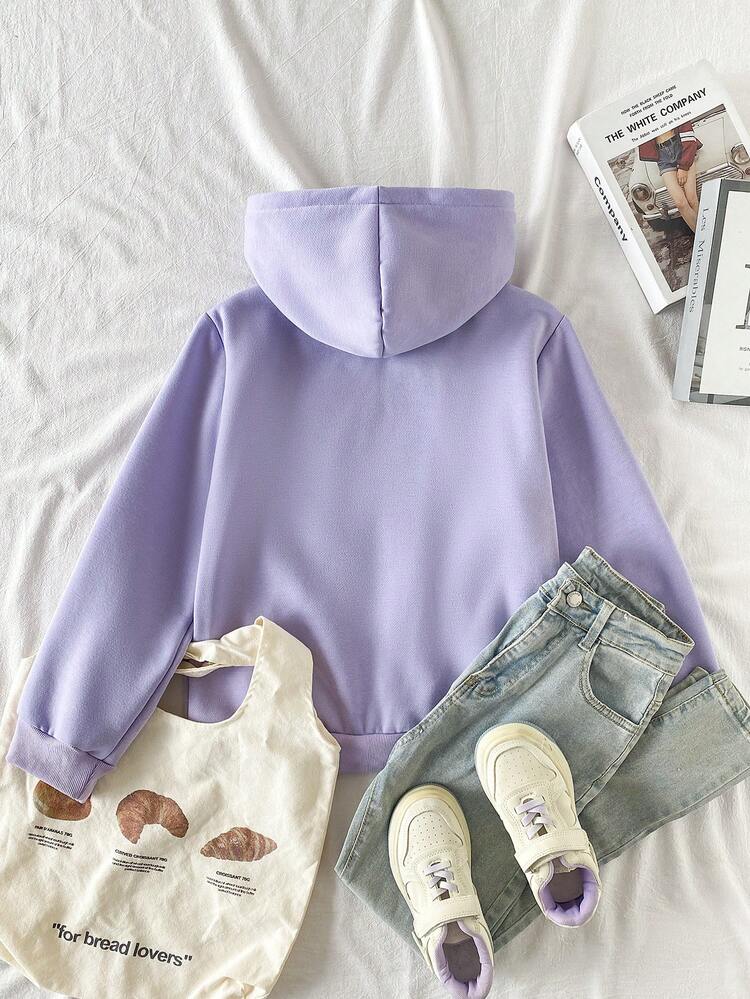 Gaun Anak Perempuan Remaja Motif Bunga Gradien untuk Kembali ke Sekolah, Tali Bahu Tipis dan Ruffle, Liburan Musim Panas Gaya Boho - Purple - View 2