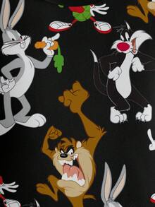 LOONEY TUNES X SHEIN 小男孩秋冬休閒卡通印花運動衫 - 白色 - 查看 3