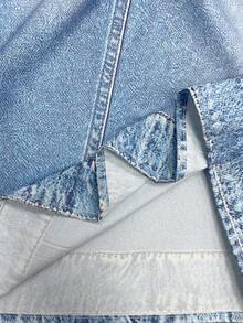 EMERY ROSE New Arrival Bestselling Denim Effect Print Regular Fit Women Top - Blue - View 4