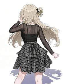 FRIFUL Women's Summer New Plaid Spaghetti Strap Dress With Bowknot Chest And Strappy Tie Outerwear 2 Pieces Set Lounge Sets For Women - Black - View 2