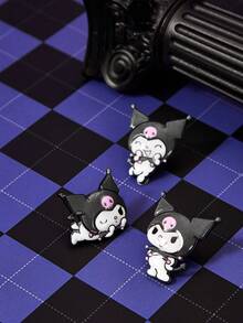 HELLO KITTY AND FRIENDS | SHEIN New Creative Cartoon Pattern Printing Brooch, IP Joint Design, Lovely Personalized, Simple And Generous, Can Also Be Used As Accessories, Suitable For - Black and White - View 6