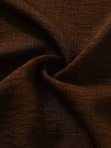 Rusticease Plus Size Women Solid Color Pleated Top And Wide Leg Pants Casual Daily 2 Pieces Set Fall - Brown - View 6