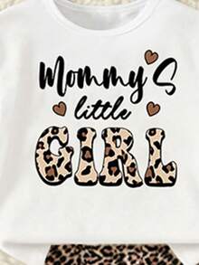 (Random Pattern, 1 Set Random) Summer Toddler Girls Colorful Striped Floral Leopard Cartoon Bunny Letter Print Basic Short T-Shirt & Cycling Pants Set - Multicolor - View 5