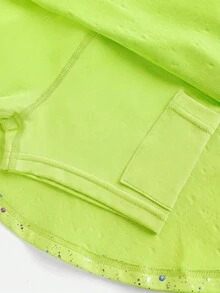 Váy thể thao cho bé gái, in hình ngôi sao phát sáng trong bóng tối, co giãn, thoải mái, thoáng khí, thích hợp cho khiêu vũ/yoga, màu xanh neon. - màu xanh lá - Xem 5