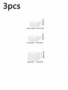 3/4/6Pcs White/Transparent Acrylic Buffet Food Stands, 5-Sided Hollow Bottom Multi-Functional Display Risers For Brunch, Buffet, Wedding And Party Decor (Please Carefully Select The Correct Set; The Product Has Detailed Size Markings) - White - View 14