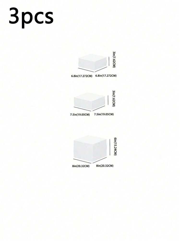 3/4/6Pcs White/Transparent Acrylic Buffet Food Stands, 5-Sided Hollow Bottom Multi-Functional Display Risers For Brunch, Buffet, Wedding And Party Decor (Please Carefully Select The Correct Set; The Product Has Detailed Size Markings) - White - View 14