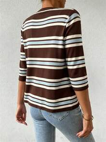 EMERY ROSE Women's Summer Casual Striped Print Jacket - Multicolor - View 2