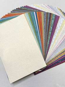 Colección de Cartulina Perlada A6/A5 50 Hojas de Cartulina sin Repetición Disponible en una Variedad de Patrones Excelente para Scrapbooking, Invitaciones, Notas de Agradecimiento - Multicolor - Ver 13