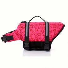 1pc Dog Life Jacket, Adjustable Chest & Neck, Tear-Resistant Pet Life Vest, Suitable For Medium & Small Dogs, Boating, Swimming, High Buoyancy, Includes Easy-Carry Handle And D-Ring - Multicolor - View 4