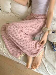 DAZY 女款波點印花睡褲 - 粉色 - 查看 3