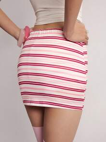 Rina Fox Women's Summer Casual Striped Skirt - Multicolor - View 2